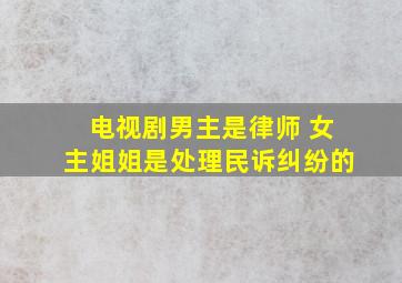 电视剧男主是律师 女主姐姐是处理民诉纠纷的